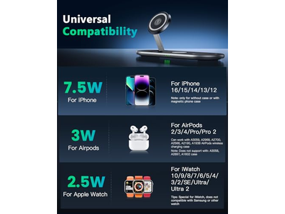 3 i 1 ladestation med magsafe oplader