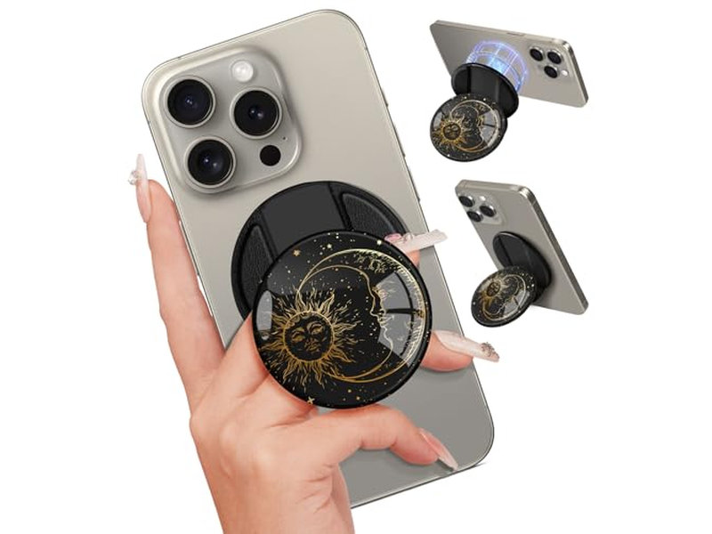 Magnetisk telefongreb står med fingergreb kickstand til iPhone