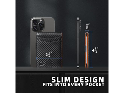 Slim tegnebog til mænd med 12 kortslots ID -vindue og pengeklip