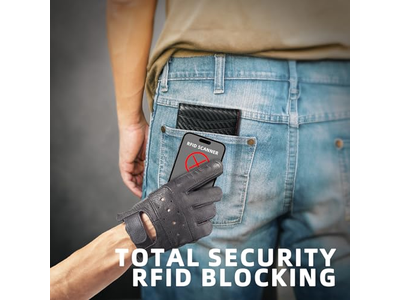 Slim tegnebog til mænd med 12 kortslots ID -vindue og pengeklip