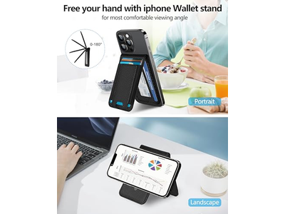 2-i-1 tegnebog med justerbar stativ og åbent ID-vindue Magnetisk 9 CA