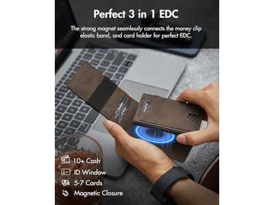 3 I 1 Magsafe Wallet -Slim Bifold Money Clip - Card Holder - Cash STR