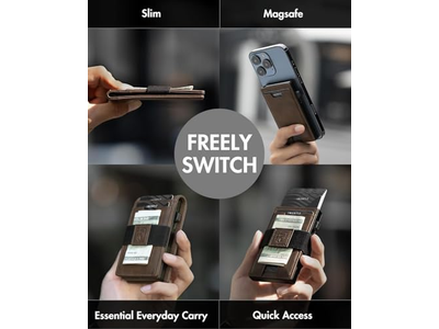 3 I 1 Magsafe Wallet -Slim Bifold Money Clip - Card Holder - Cash STR