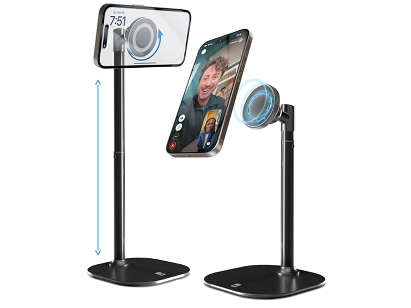 Justerbar magnetisk iPhone Stand til skrivebordet telefonholder