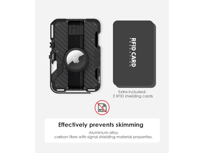 Carbon Fiber Magnetic Wallet Card Holder med multifunktionsfunktioner