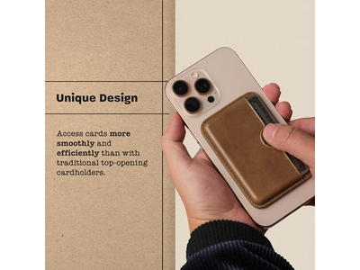 Håndlavet læderkort tegnebog - Slim Magnetic - 2 -Card Holder - Coco