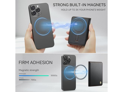 Magnetisk kortholder RFID blokerende pu læder minimalistisk telefon tegnebog