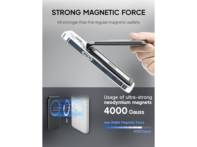 Magnetisk kortholder tegnebog med justerbar stativ for iPhone holder 5