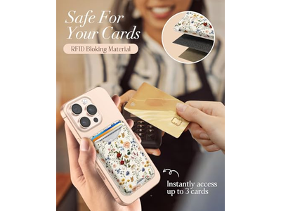 Magnetisk kortholder tegnebog med blomstermønster til iPhone -serien