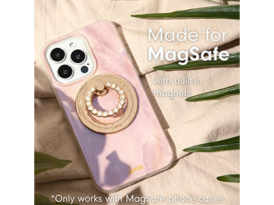 Magnetisk telefongreb og ringholder med roterbar kickstand