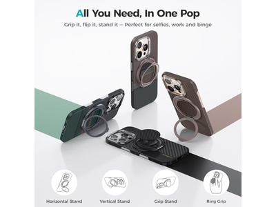 Magnetisk telefongreb og stå med 360 graders rotation til smartphones