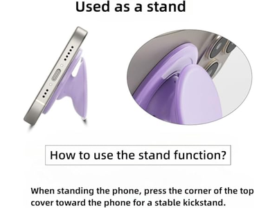 Magnetisk telefongreb indehaver med sammenfoldelig stand gennemsigtig lyserød