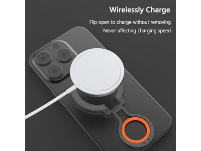Magnetisk telefongreb står med justerbar kickstand og fingerrem