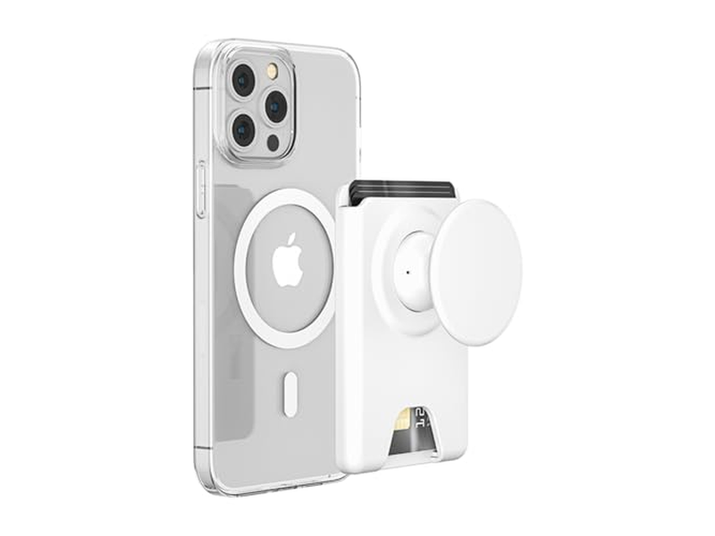 Magnetisk telefongreb tegnebog stand udvidelig og sammenfoldelig hvid