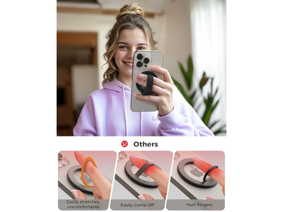 Magnetisk telefongreb med justerbar fingerring kickstand til magsafe
