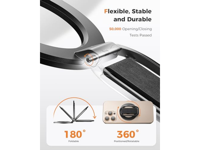 Magnetisk telefongreb med justerbar fingerring kickstand til magsafe
