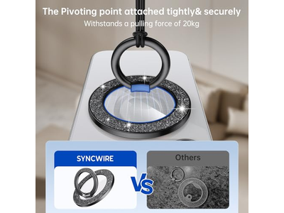 Magnetisk telefongreb med roterbar kickstand og aftageligt tilbehør