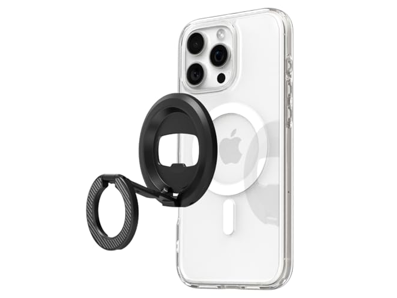 Magnetisk telefonholdergreb med kickstand og flaskeåbner - sort