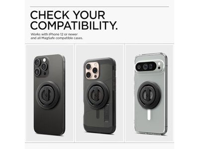 Magnetisk telefonholdergreb med kickstand og flaskeåbner - sort