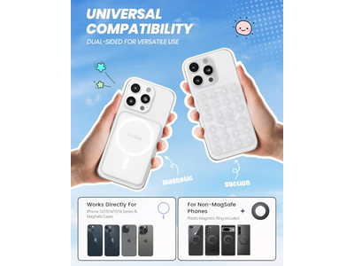 Magnetisk telefonmontering til aftagelig klistret grebholder gennemsigtig