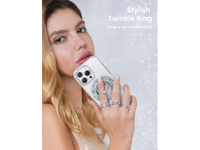 Magnetisk telefonring til magsafe greb - glitter sølvring indehaver Stan