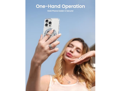 Magnetisk telefonring til magsafe greb - glitter sølvring indehaver Stan