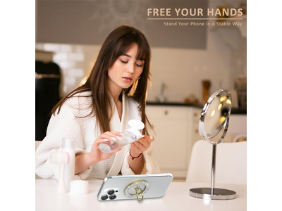 Magnetisk telefon ringholder og greb kompatibel med trådløs opladning