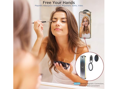 Magnetisk telefon ringholder med justerbart fingergreb til smartphones