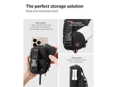 Magnetisk posearrangør til SSD og kortopbevaring med klip - sort