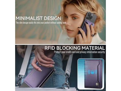 Magnetisk RFID -blokerende kortholder kompatibel med MagSafe -telefoner Pur