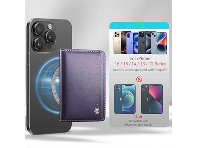 Magnetisk RFID -blokerende kortholder kompatibel med MagSafe -telefoner Pur