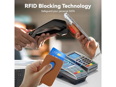 Magnetisk RFID-læderkortholder til iPhone Stick-On tilbehør BR