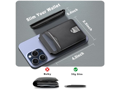 Magnetisk tegnebog og kortholder kompatibel med MagSafe til iPhone - B