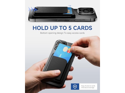 Magnetisk tegnebog til iPhone 5 -kortholder med stativ RFID -blokering B