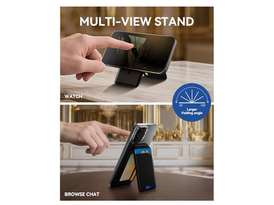 Magnetisk tegnebog til iPhone 5 -kortholder med stativ RFID -blokering B