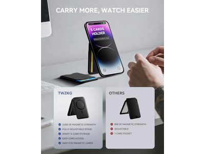 Magnetisk tegnebog til iPhone 5 -kortholder med stativ RFID -blokering B