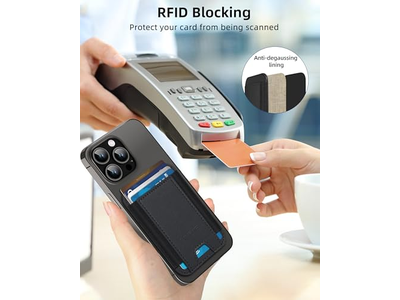 Magnetisk tegnebog til iPhone 7 kortholder læder minimalistisk RFID BL