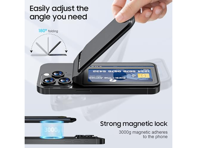 Magnetisk tegnebog til iPhone justerbar læderkortholder RFID -blok