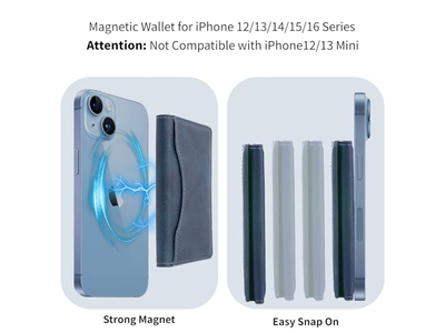 Magnetisk tegnebog til iPhone -kortholder Blue