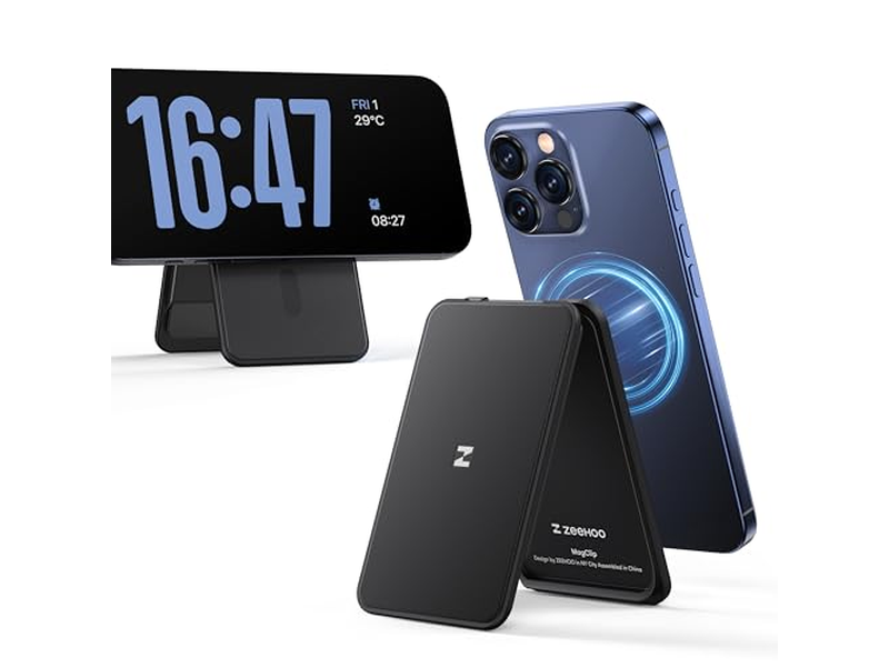 Magnetisk tegnebog til iPhone med justerbar stativ og kortholder