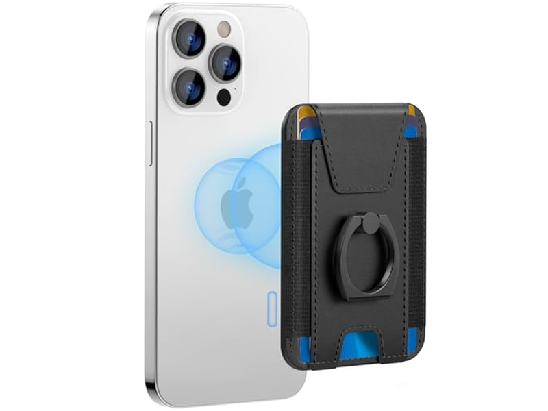 Magnetisk tegnebog til telefon 6-Card Holder RFID Blokerende sort