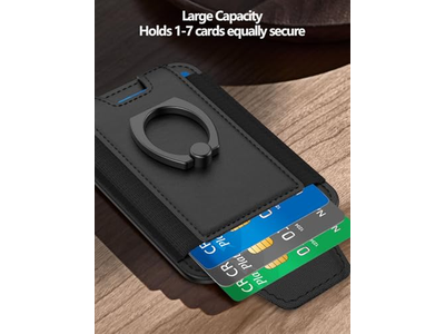 Magnetisk tegnebog til telefon 6-Card Holder RFID Blokerende sort