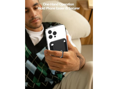 Magnetisk tegnebog til telefon 6-Card Holder RFID Blokerende sort