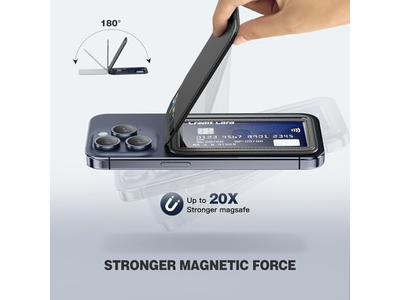 Magnetisk tegnebog til telefonjusterbar læderkortholder og stå