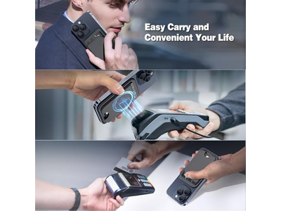 Magnetisk tegnebog til telefonjusterbar læderkortholder og stå