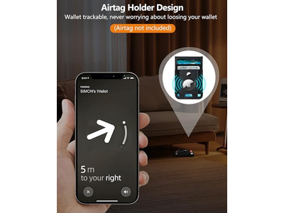 Magnetisk tegnebog står med Airtag Holder ID -vindue 4 kortslots RFI