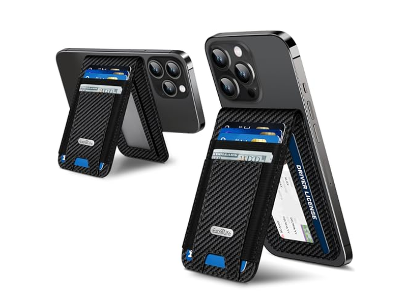 Magnetisk tegnebog står med ID -vindue og 4 kortslots RFID -blokering