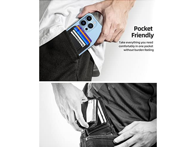 Magnetisk tegnebog med 2 kortslots til iPhone vegansk læder sort