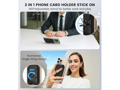 Magnetisk tegnebog med justerbar 360 -graders ring og RFID -blokerende klap