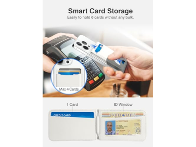 Magnetisk tegnebog med justerbar telefonstand RFID -blokering passer til 6 bil